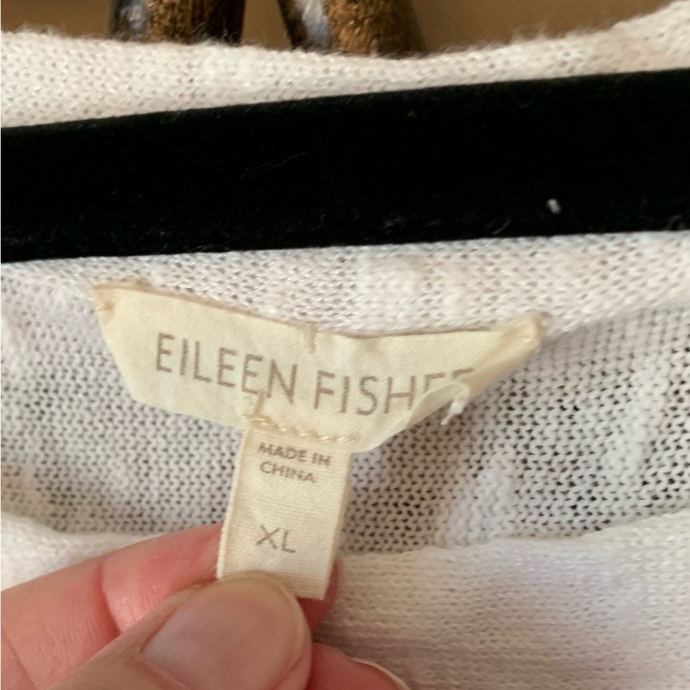 Eileen Fisher extra large cream short sleeve sweater